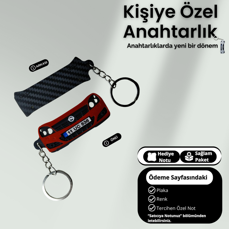 Kişiye Özel Plaka Anahtarlık / Araba Hediyesi / Opel Anahtarlık