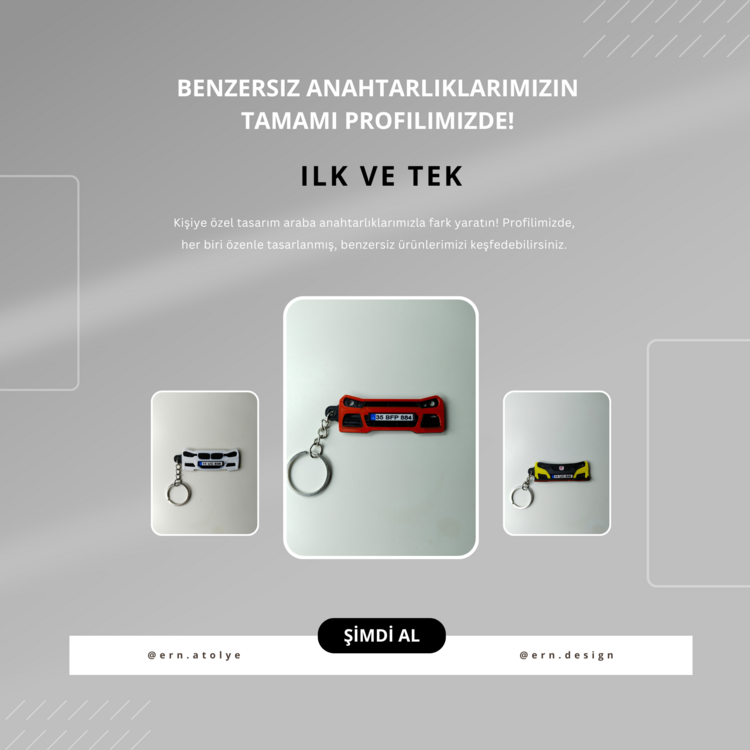 Kişiye Özel Plaka Anahtarlık / Araba Hediyesi / Volkswagen Scirocco Anahtarlık