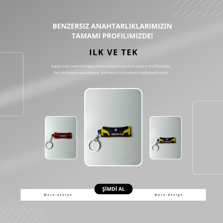 Kişiye Özel Plaka Anahtarlık / Araba Hediyesi /  Honda Type R Anahtarlık