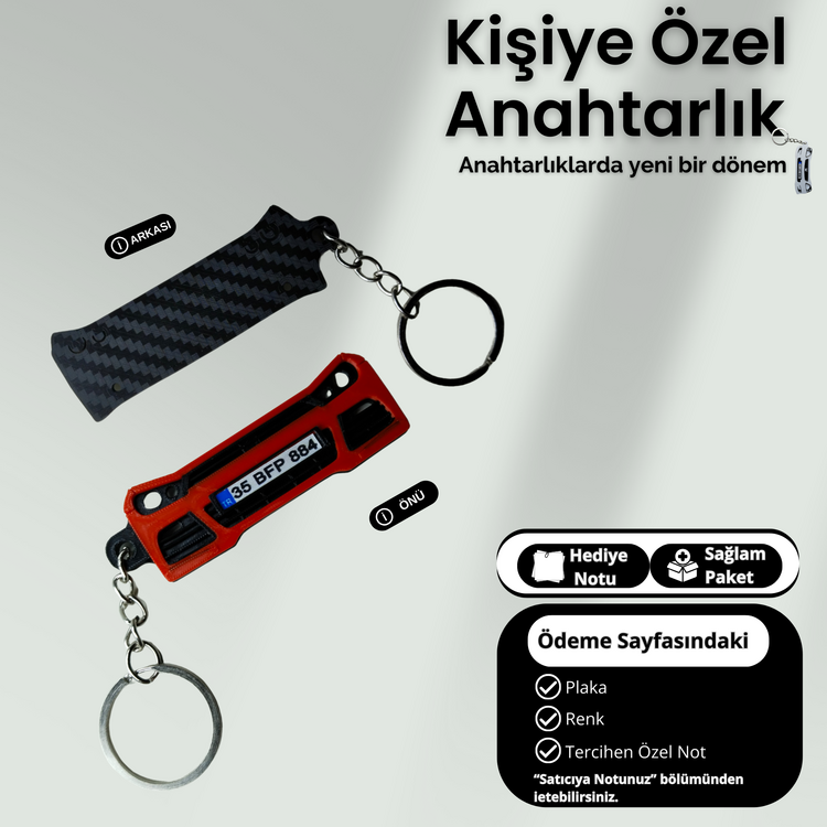 Kişiye Özel Plaka Anahtarlık / Araba Hediyesi / Volkswagen Scirocco Anahtarlık