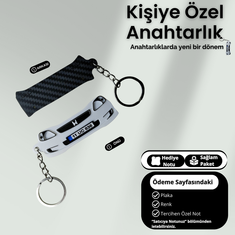 Kişiye Özel Plaka Anahtarlık / Araba Hediyesi / Honda Civic EK9 Anahtarlık