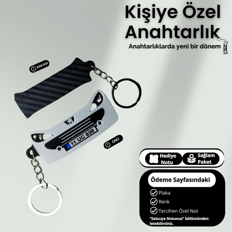 Kişiye Özel Plaka Anahtarlık / Araba Hediyesi /  Peugeot Anahtarlık