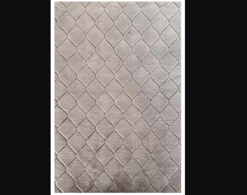 CD006 Phome Tüylü Desenli Yumuşak Halı Comfort Diamond No:2 | Gri 75x110cm 1 Adet