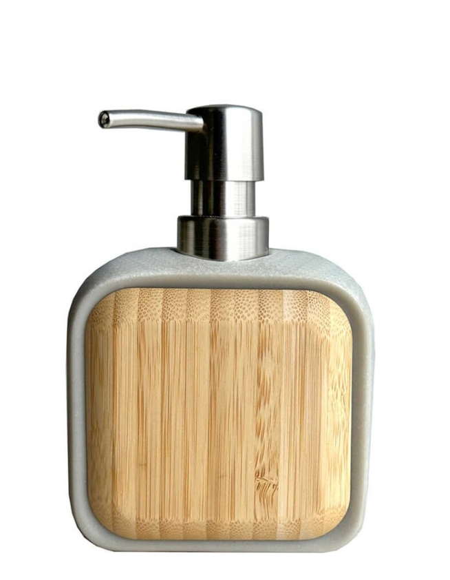 AD-S21070 Sau 3'lü Banyo Set Ahşap Sıvı Katı Sabunluk Diş Fırçalık Modern