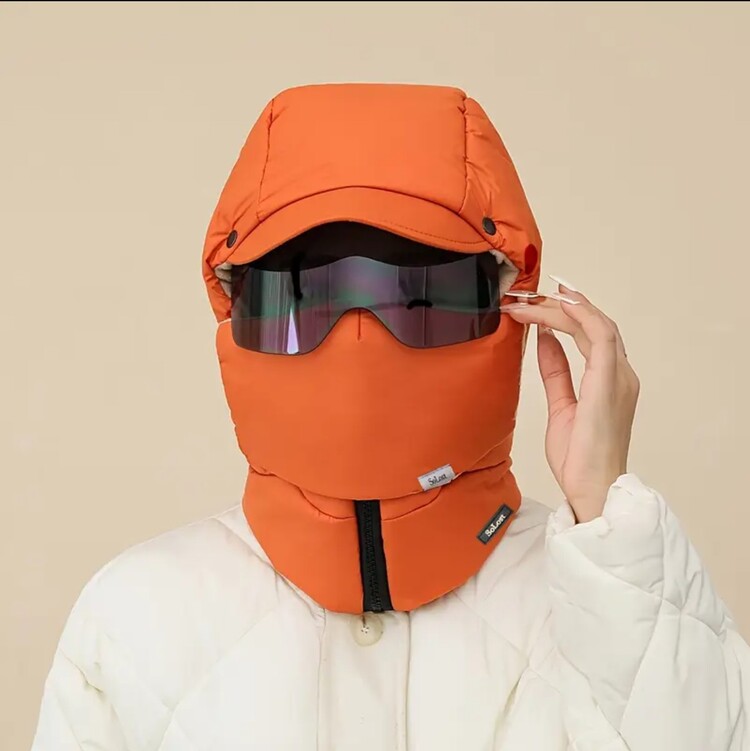 AR270831 1 adet Kış Sıcaklığı Kadın Polyester Fleece Şapka Entegre Şal ile, %100 Polyester