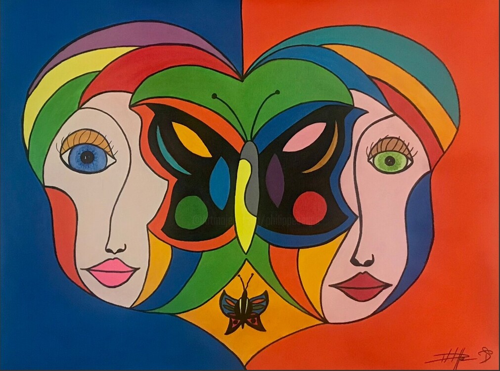 15861910 Ruh Eşleri Tuval Üzerine Akrilik 60x80cm Art İspanya Eser Tablo