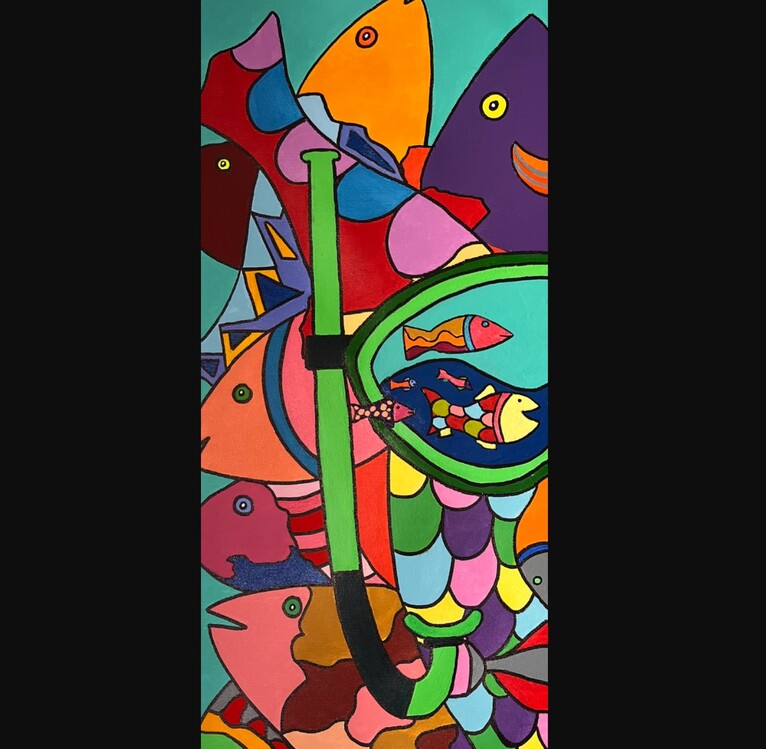  A18421052025 İki Su Arasında 2023 İspanya Tuval Üzerine Akrilik 80x60cm