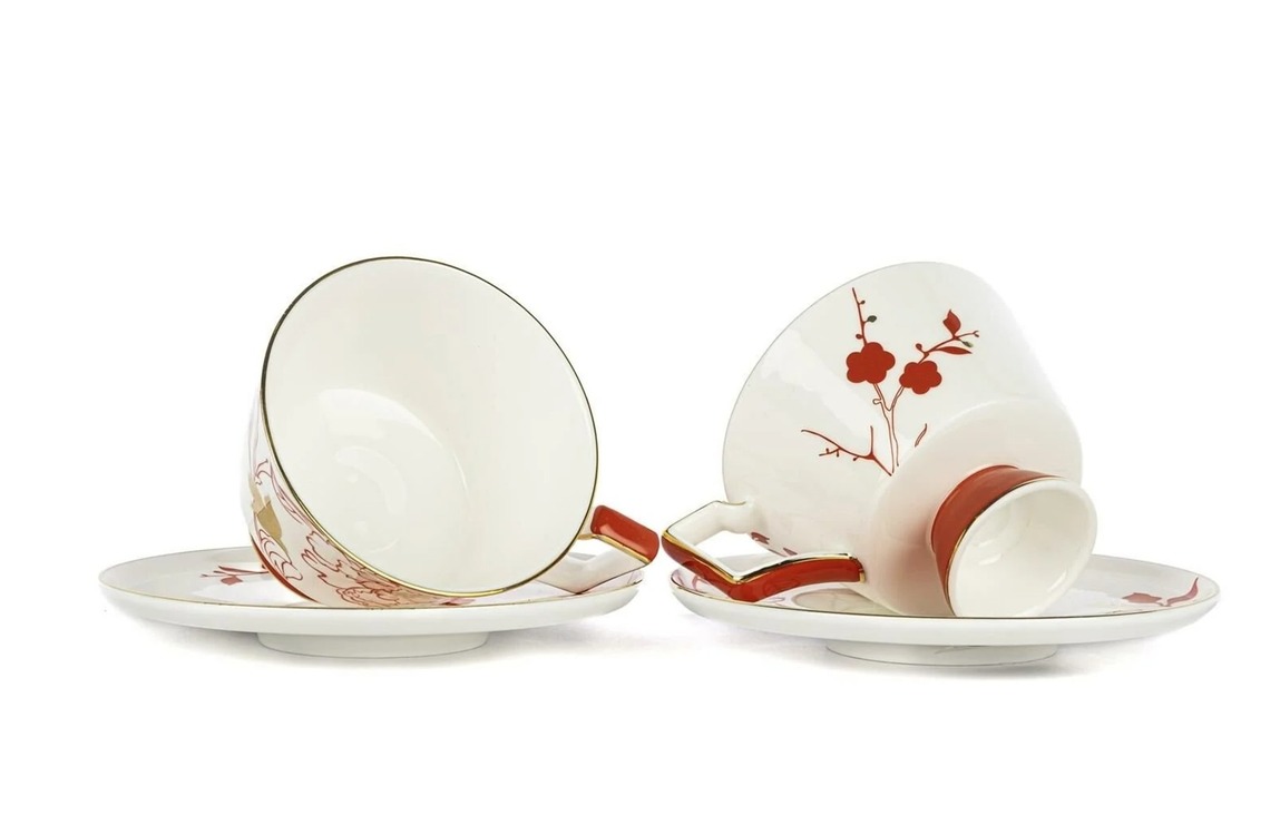P367.389376 Poppy 2'li Çay Fincan Set 240cc Butik Porselen Mutfak Sofra