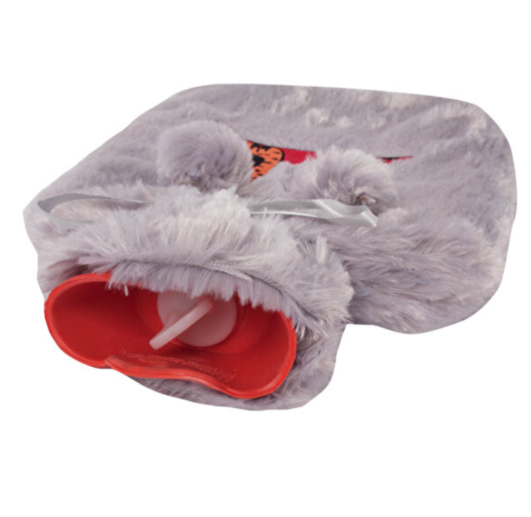 BGD10881013 Biggdesign Cats Gri Peluş Sıcak Su Torbası, Yumuşak Kılıf, 2 L, Kedili Tasarım