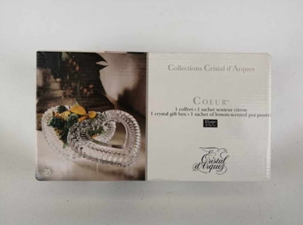 9053991 Cristal d'Arques France Coeur Kalp Collection Genuine Lead Crystal 1 Set