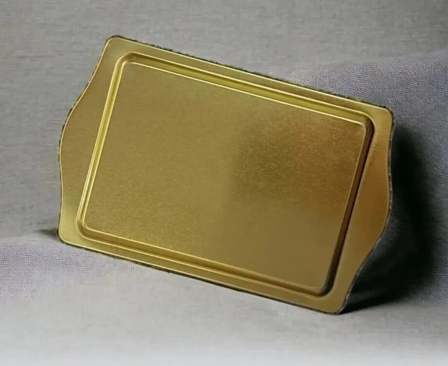 A2025MTP126 Küçük Yeni Yıl Temalı Metal Tepsi Genişlik 15,7cm Uzunluk 24,5cm 1 Adet