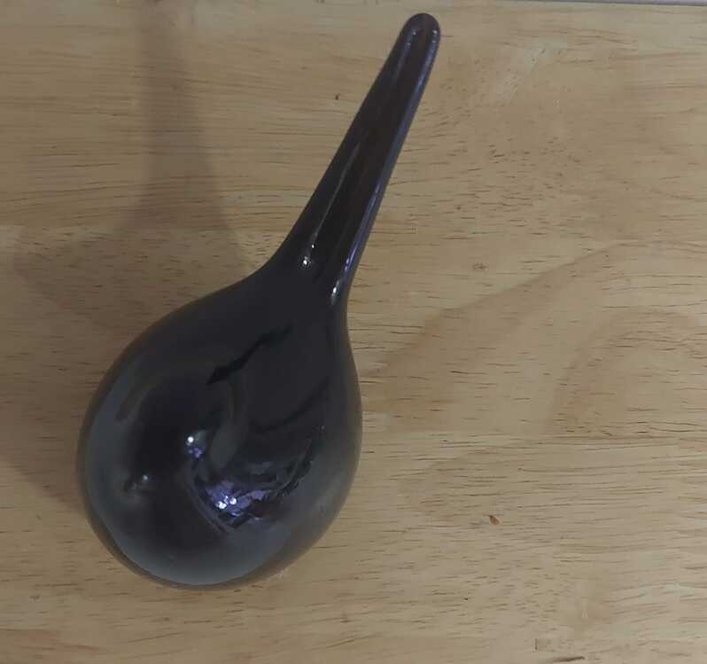 1269 Cam Şirin Kuş Biblo El Yapım 13x8cm Siyah Renkli 1940 Tarz Figür Obje 1 Adet