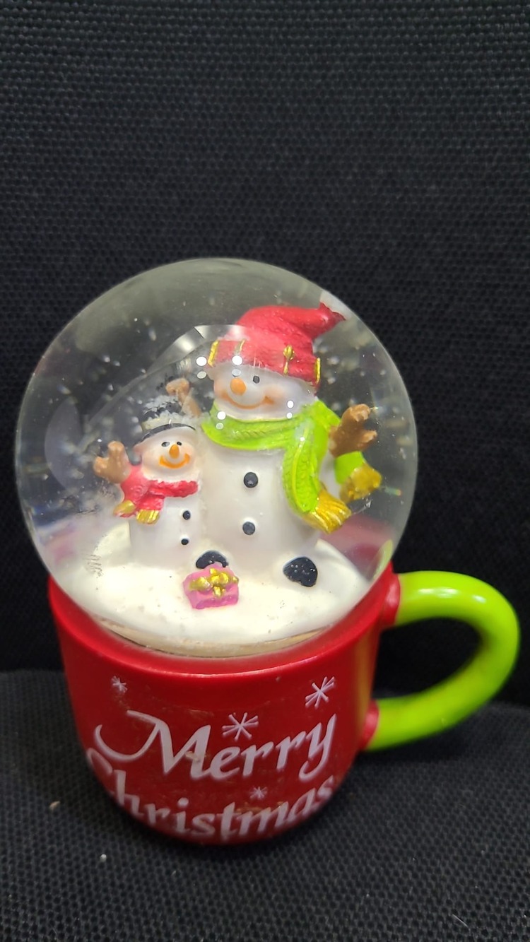 AGP-2800 Kar Tane Küre Kardan Adam Noel Fincan Merry Christmas 1 Adet