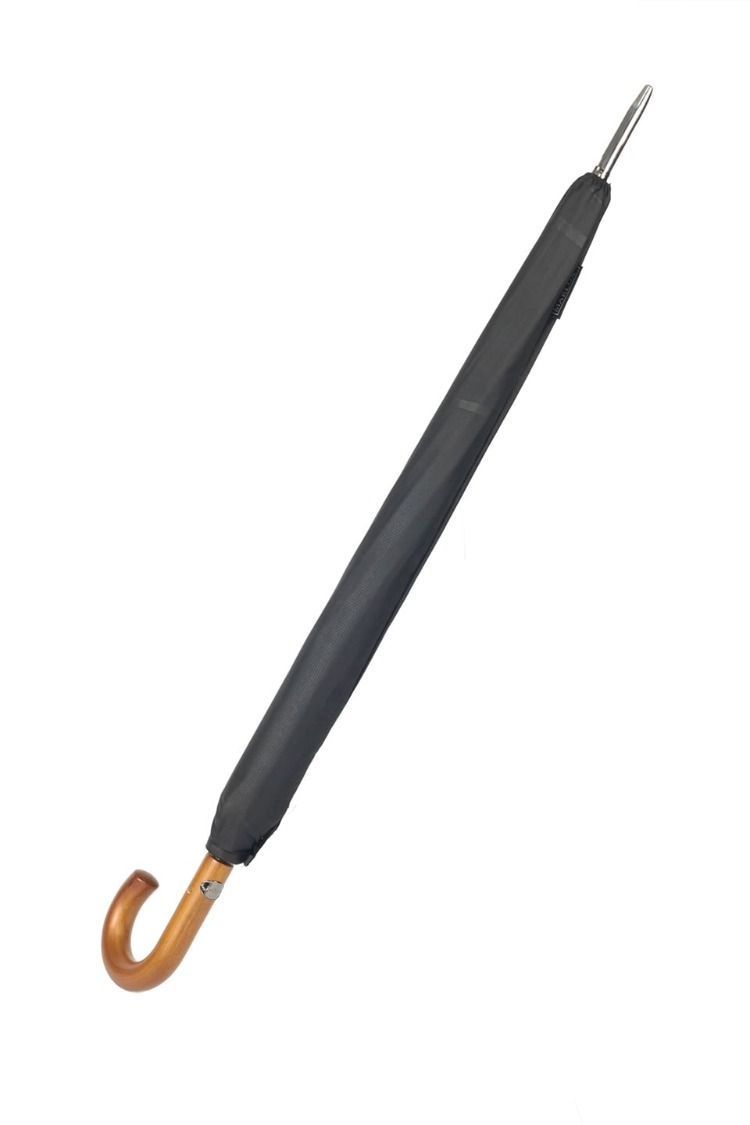 MPR-1025 Siyah Ekose Ahşap Saplı 16 Çelik Telli Premium Lüks Erkek Baston Şemsiye