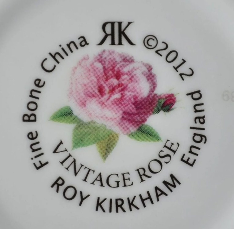 2LI092000000906 Roy Kirkham Vintage Rose Porselen 2'li Standart Çay Fincanı Seti Fine Bone Chin