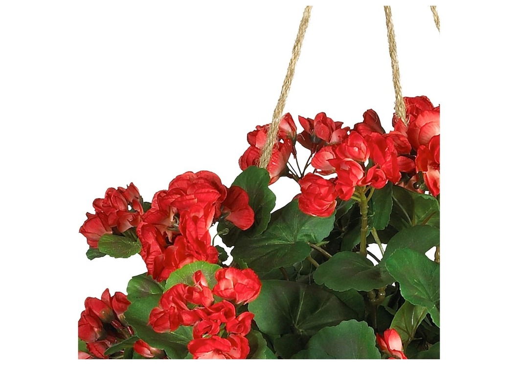 224-1177 Geranium Hanging Bush Kırmızı Yapay Sardunya Çiçek Nearly Natural 1 Adet