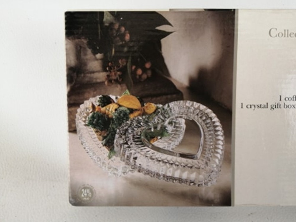 9053991 Cristal d'Arques France Coeur Kalp Collection Genuine Lead Crystal 1 Set