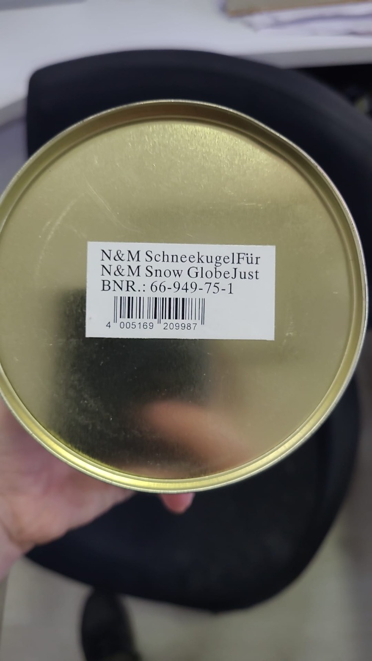 66-949-75-1 Goebel N&M SchneekugelFür Snow GlobeJust Metal Kutu çap 10 y 11cm