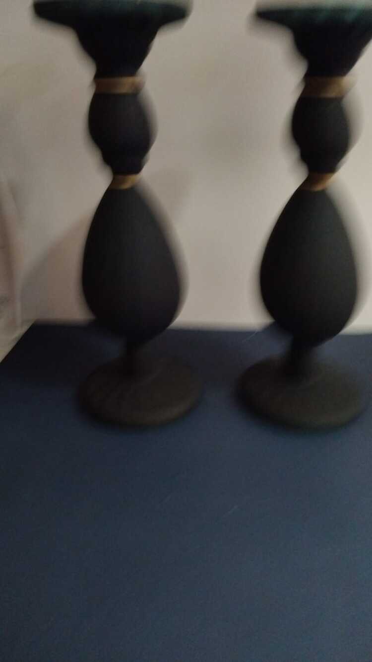 A449753945 2'li Siyah Cam Mumluk İtalyan Alt Çap 11cm Üst Çap 10cm Yükseklik 30cm