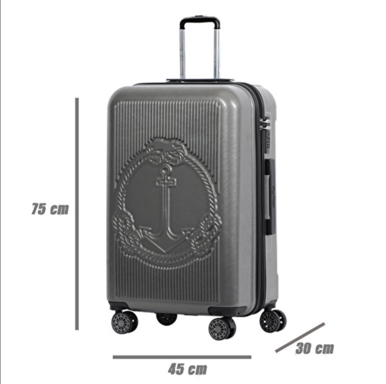 BGD8681126434553 design Ocean Gri Büyük Boy 28" Valiz Moda