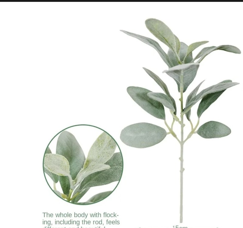 A33-2105 Yapay Çiçek Kuzu Kulağı Lamb's Ear Spray Flocked 28inch Yeşil 1 Adet