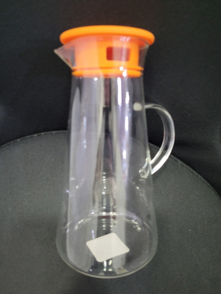 YSH09 İnce Cam Silikon Kapaklı Sürahi 23cm Ev Sofra Mutfak BPA Free Şeffaf 1 Adet