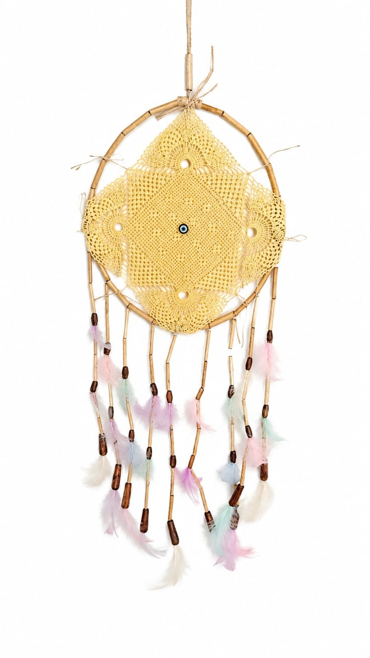 DREAMSARI ÇAP 25 CM dream catcher sarı 1 adet