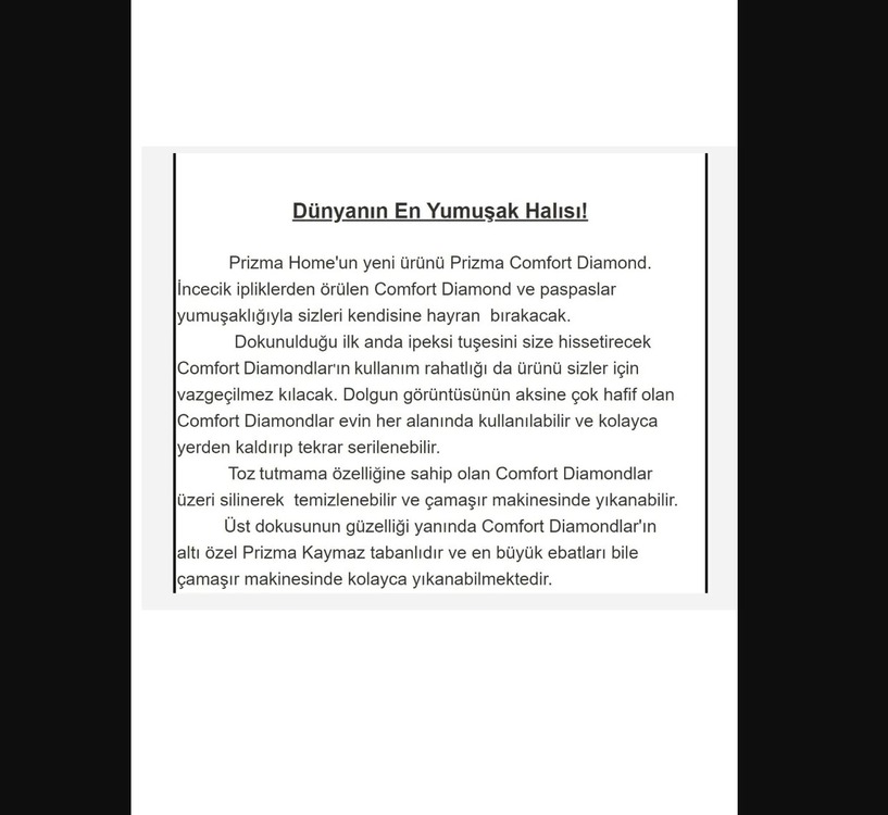 CD006 Phome Tüylü Desenli Yumuşak Halı Comfort Diamond No:2 | Gri 75x110cm 1 Adet