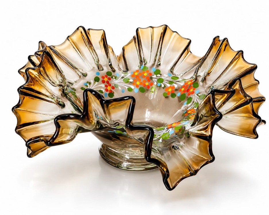1722ALUKSMAR Vintage Lokumluk Şekerlik Sunum Tabak Marul Cam Tealight Mumluk 1 Adet