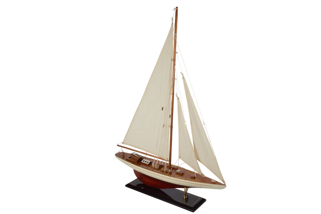 P402.133525 Krem Ahşap Yelkenli Dek Obje 60x12x80cm Dekorasyon > Dekoratif Ürün