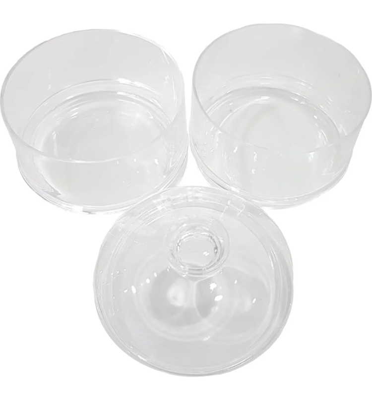 KTC04DUZ Cam Kavanoz 2 Katlı Büyük Cam 23x15x9cm Düz Şeffaf