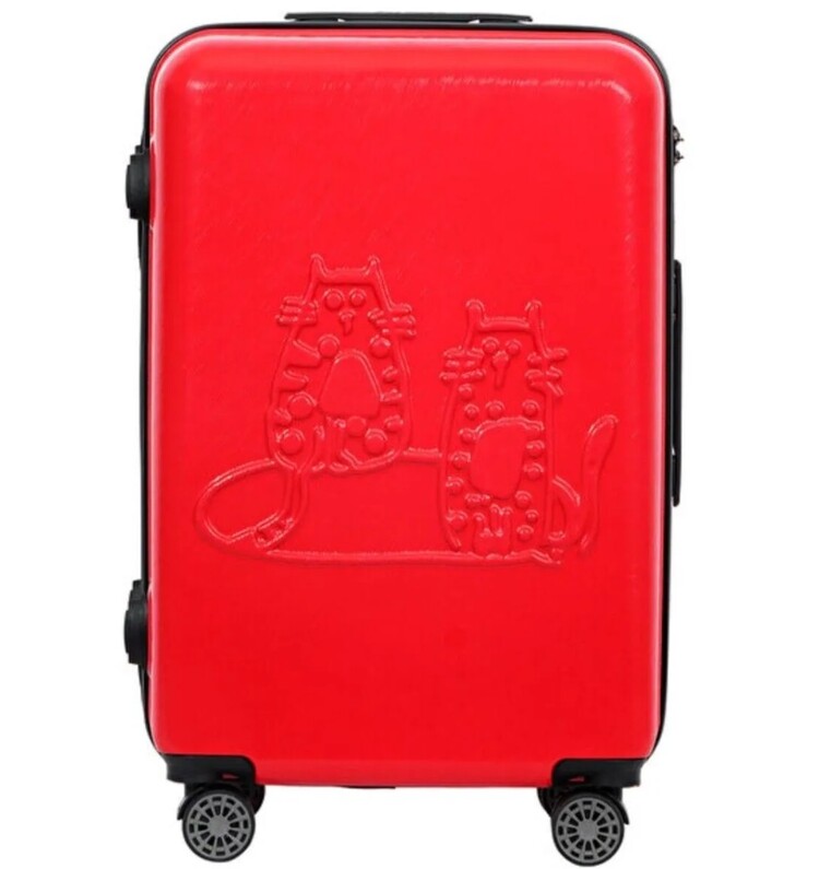 BGD8681126434447 Design Cats Kırmızı Küçük Boy 20" Valiz Koleksiyon Darbelere Yüksek Direnç