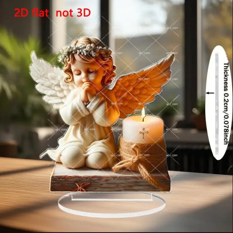 PG6313871 602 2D Düz, Dua Meleği Mum Dekorasyonu - Kapalı Gözler