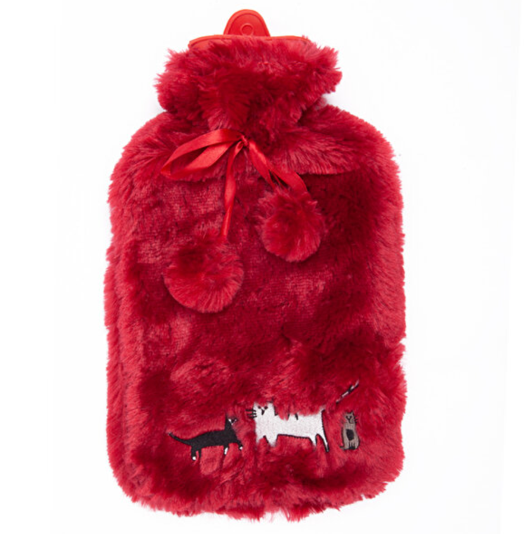 BGD10881012 Biggdesign Cats Bordo Peluş Sıcak Su Torbası Koleksiyon