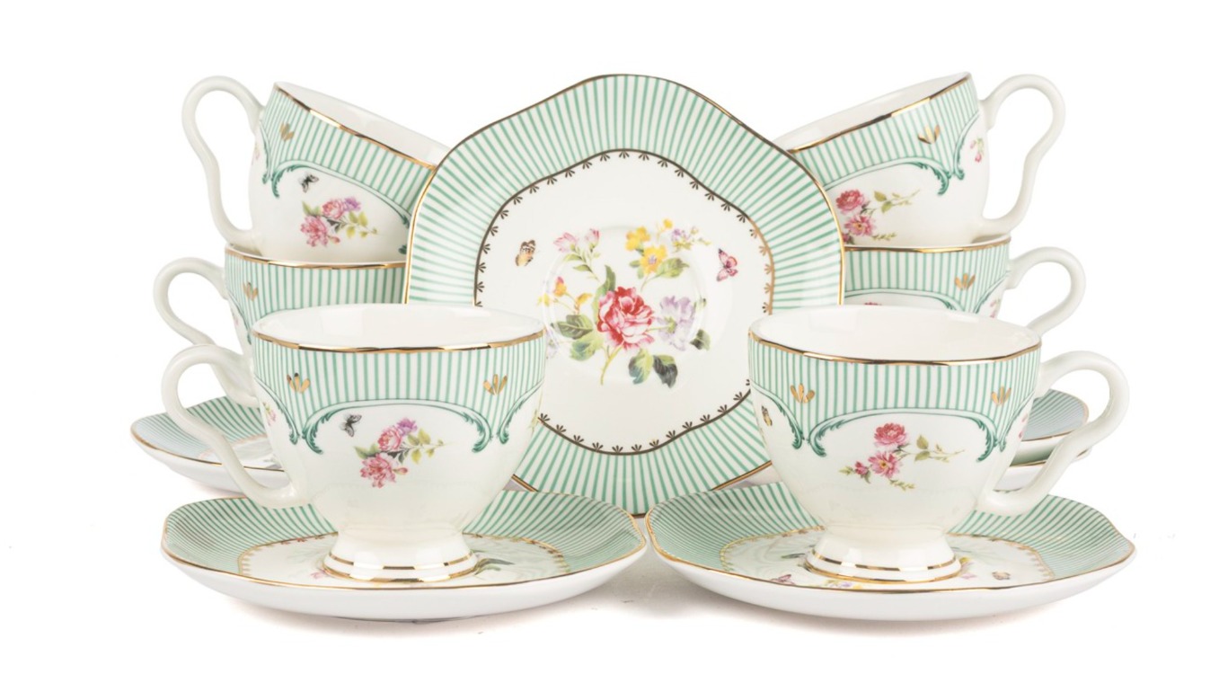 P380.104808 Splendor Florum 2'li Kahve Fincanı 90cc Mutfak Butik Porselen