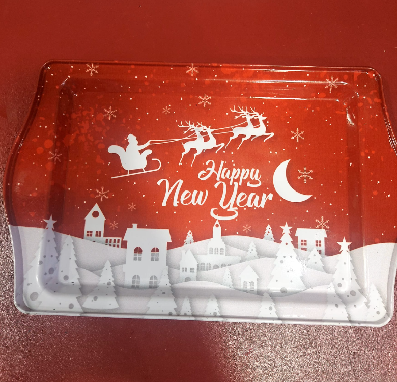 MTP70 Yeni Yıl Temalı Metal Tepsi 15,7x24,5cm Özel An Unutulmaz 1 Adet