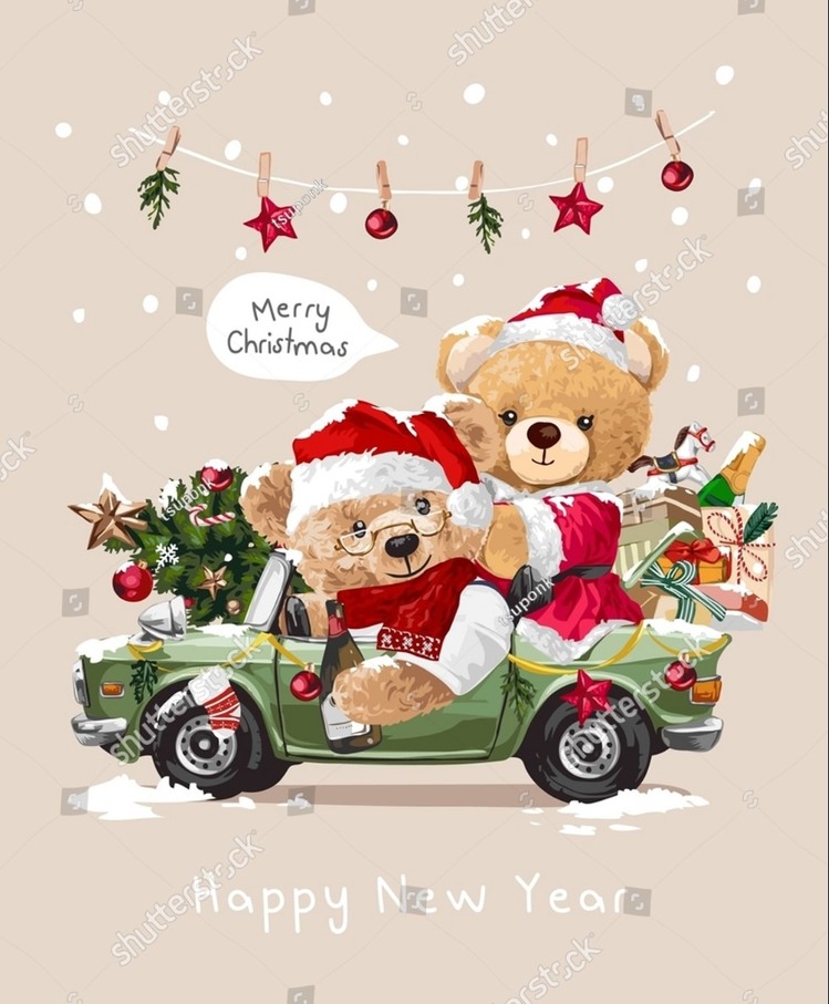 KAFKAS-720 17x17cm 20'li Peçete Merry Christmas Hapyy New Year Home Sevimli Ayı