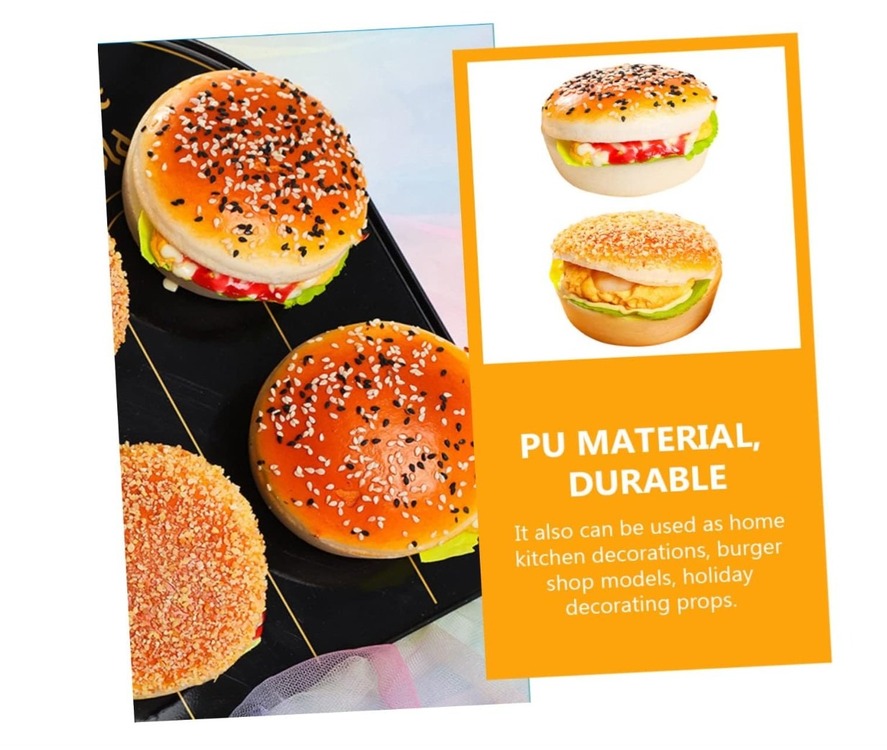 AB0C6YRGYT3 Better Yapay Hamburger Karides Salatalık Haşhaş Oyuncak 1 Adet