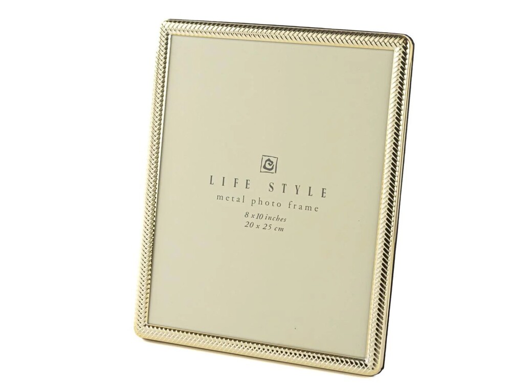 P158.390921 Gold Metal Çereve 20x25cm Dekoratif Hediyelik Life Style Photo 1 Adet