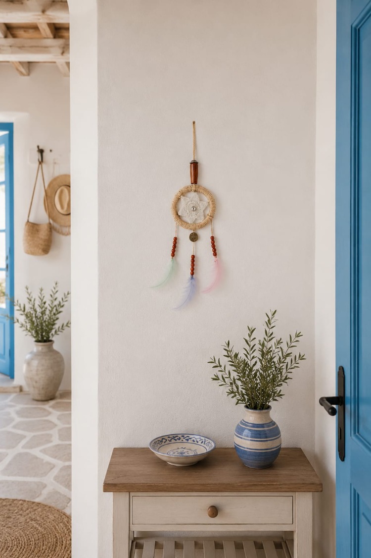 BEJ3 Elyapımı dantelli dreamcatcher Çap 8 cm