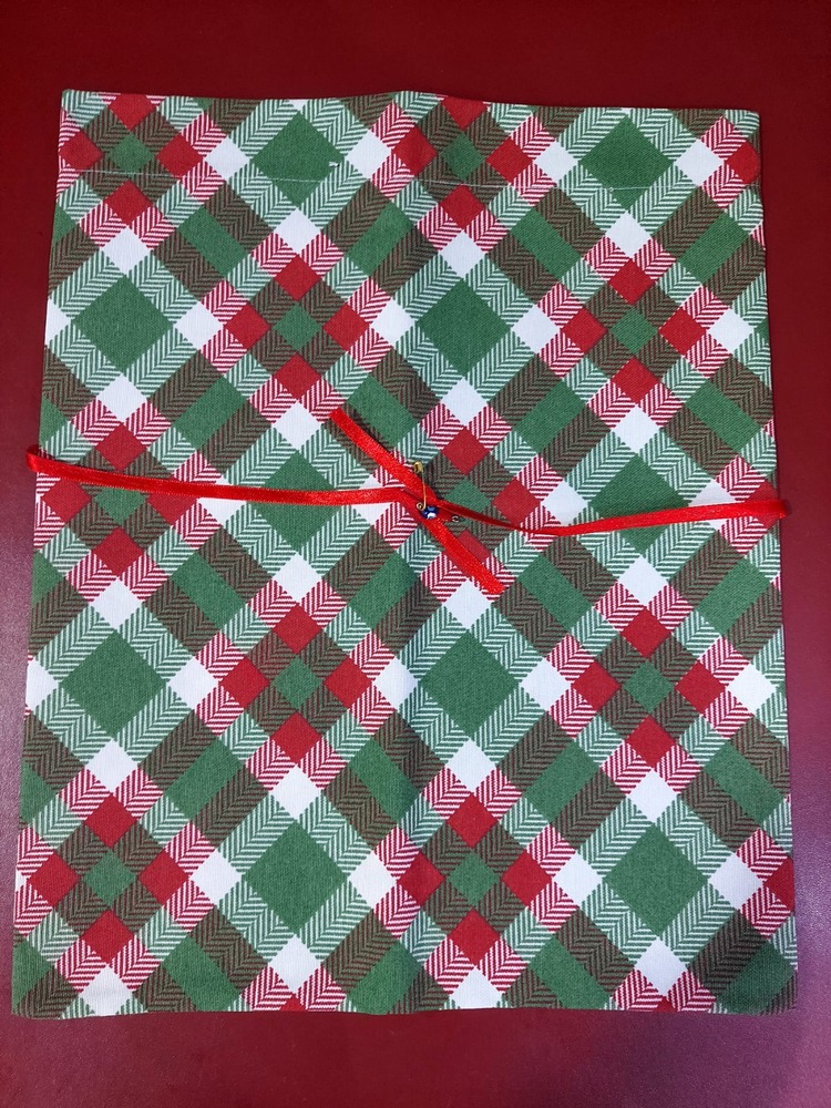 E01GUBGR Gabardin Kumaş Nazar Boncuklu Bez Kese Bağ Detaylı El Yapım 40x33cm 1 Adet
