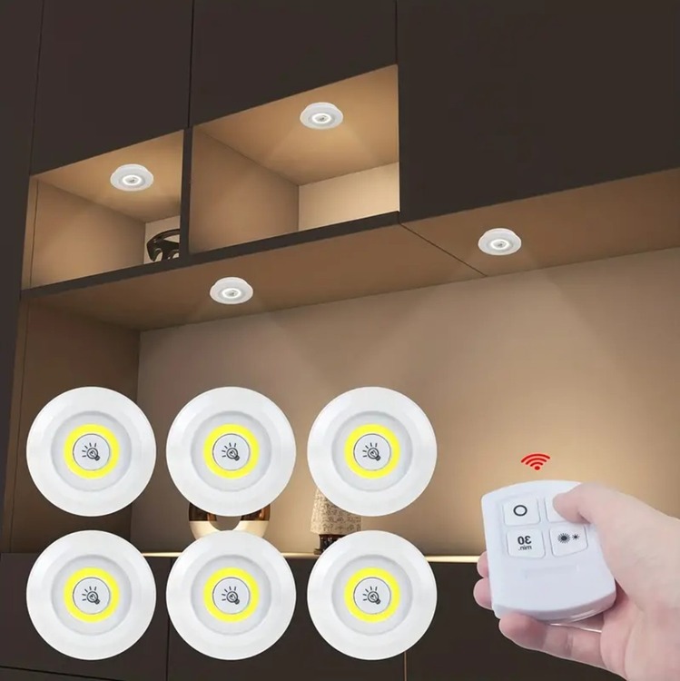CY131170 Beyaz Uzaktan Kumandalı 6 Işıklı LED Dolap Altı Aydınlatma