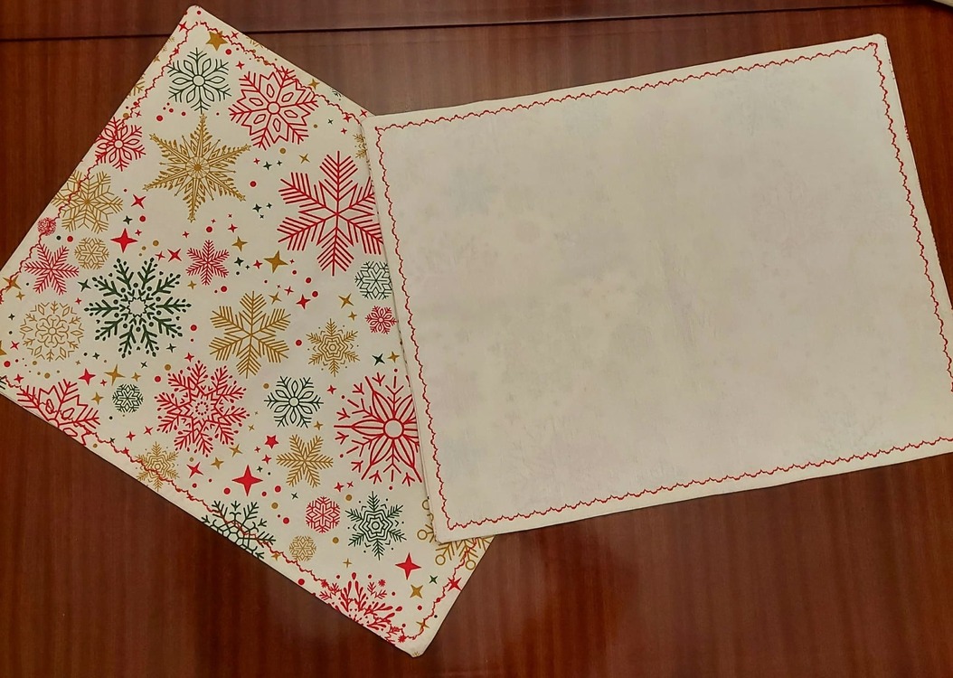A6956 Kar Taneli 2'li Amerikan Servis 35x45cm Panama Keten Özel Dikim