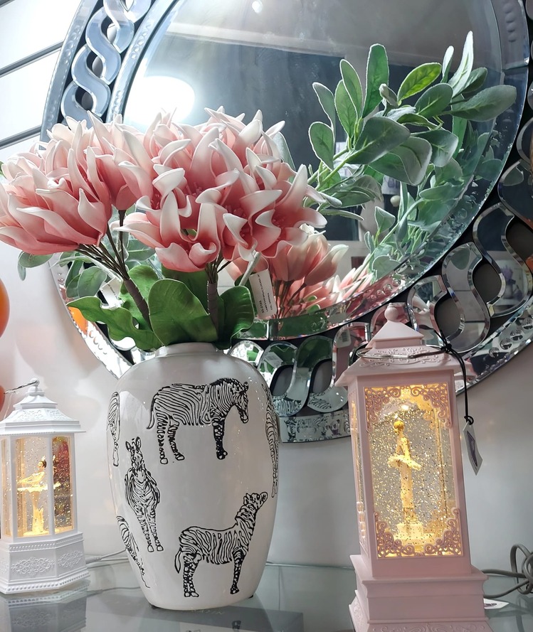 1GJ-4027C Lilyum Pembe Beyaz 76cm Decorative Yapay Gerçekçi 1 Adet