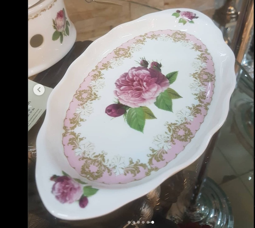 ENG-RK079 Roy Kirkham 2012 England Fince Bone China Vintage Rose Tepsi 1 Adet