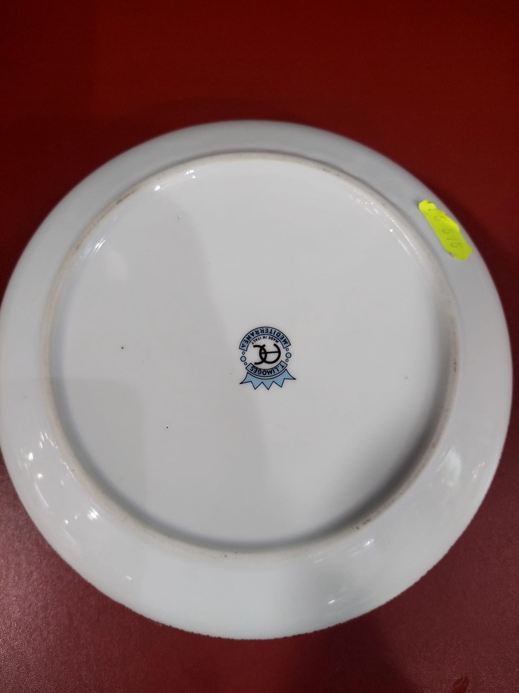 A43605 T. Limoges Şekerlik Çap 18cm Porselen İtalyan Dipinti A Mano Mediterranea 1 Adet
