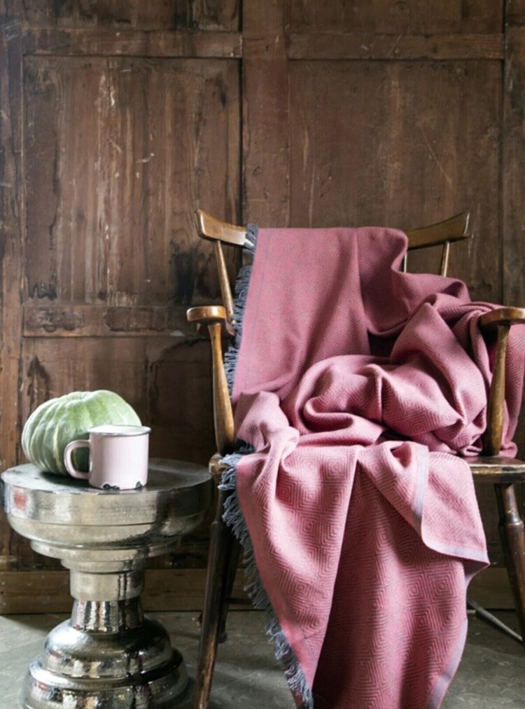 ISS-TIC-111481-570 Maia Koltuk Şalı 170x230cm Fuşya Pike Throw