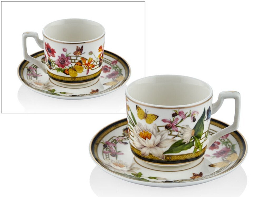 1BSF-1901MG Muse Garden 2'li Kahve Fincan Set 13,5x5,5cm Porselen