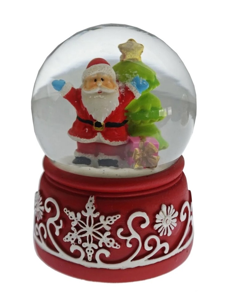 DGP-2404 Giftpoint 9cm Kar Küre Noel Baba Yılbaşı Çam Ağaç 1 Adet