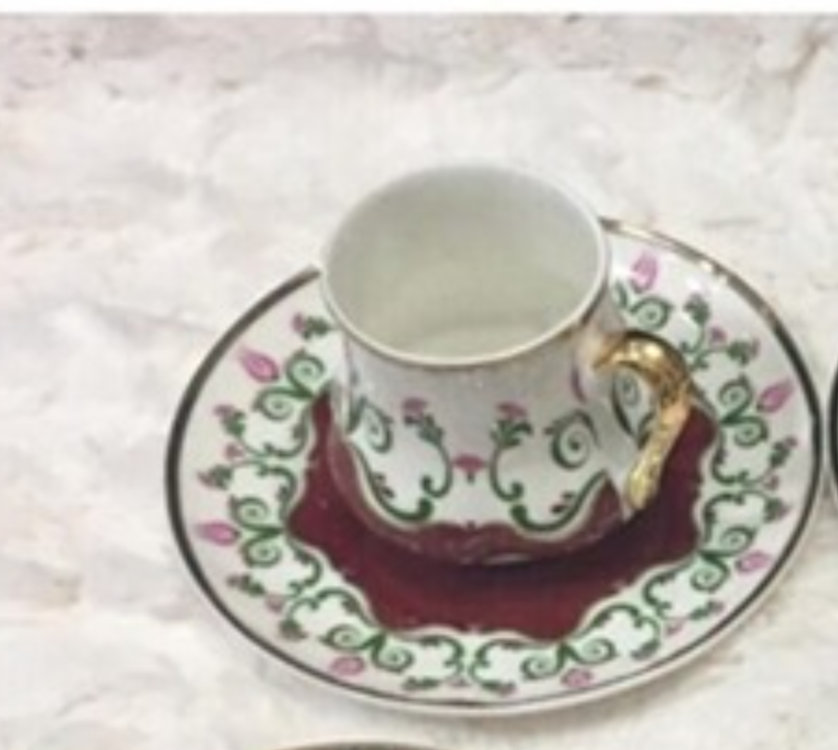 A1519OSMKAHVC İnce Osmanlı Çiçekli Kahve Fincanı ( 90 cc dir.) 1 Kişilik